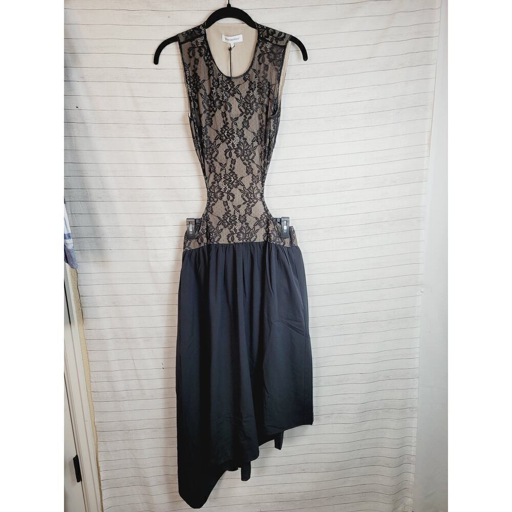 WEWOREWHAT Cutout Lace Asymmetric Midi Dress, sz Small